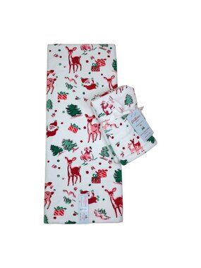 Cath Kidston Ditsy Deer 3 pieces 1 Bath & 2 Hand Towel Set 100% Cotton Christmas